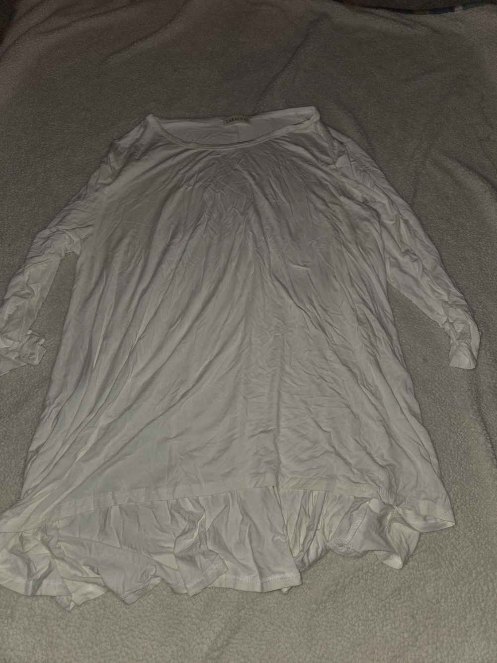 Lancome White Long-Sleeve Women's Tunic Top